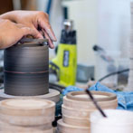Jin Eui Kim at work in his studio 2019